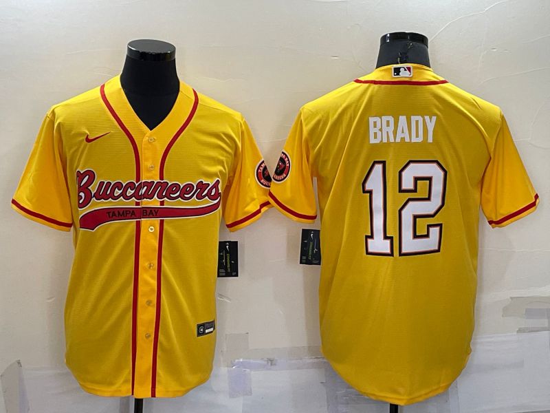 Men Tampa Bay Buccaneers #12 Brady Yellow 2022 Nike Co branded NFL Jersey->tampa bay buccaneers->NFL Jersey